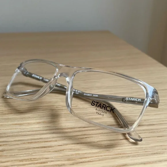 Philippe Starck Clear Glasses with Black Case
